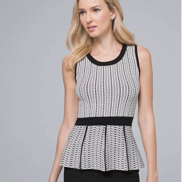 White House Black Market NEW Peplum Knit Top - Picture 1 of 3